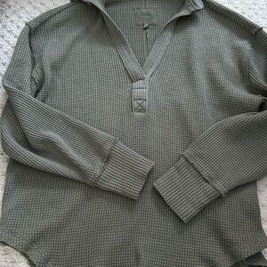 Always Olive Waffle Knit Top